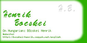 henrik bocskei business card