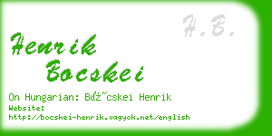 henrik bocskei business card